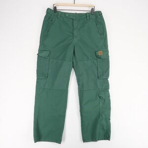 Kenzo Cargo Pants Mens 34 Green Straight Leg Cotton Canvas Multi Pocket